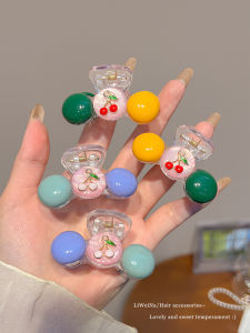 กิ๊บติดผมรูปส้มน่ารักสำหรับผู้หญิง กิ๊บติดผมส่วนบนหน้าม้า สไตล์เกาหลี แฟชั่นใหม่ 2024 ด้านข้าง กิ๊บติดผมลายดอกไม้