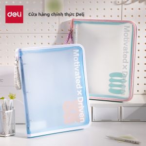 deli | Túi Đựng File A4 Chống Nước Có Dây Kéo Hình U