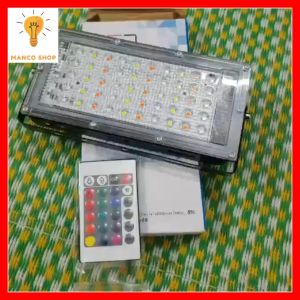 Đèn led pha đổi màu RGB có điều khiển nháy 7 màu kháng nước ip66 ngoài trời