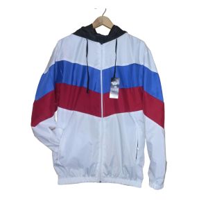 Jaket Parasut Tractop Windrunner Street Windbreakers Kombinasi Warna Putih Biru Merah Pria Wanita