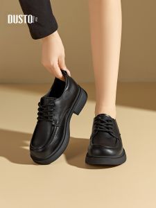DUSTO | Thick Soled Loafers  Comfortable Not Tiring Coarse Heel Single Shoe