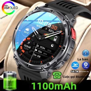 Đồng Hồ Thông Minh Dành Cho Nam Màn Hình AMOLED 1.7 Inch Pin Dung Lượng Lớn 1100mAh Chống Nước 5ATM Tích Hợp La Bàn Định Vị GPS Đèn Pin Theo Dõi Sức Khỏe & Giấc Ngủ