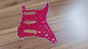 FLEOR | FLEOR Red Tortoise ST Electric Guitar Pickguard 8-Hole Pick Guard Scratch Plate 4Ply for Guitar Parts