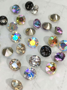 Chất Lượng Cao SUNLEAD Nhọn Mặt Tròn Kim Cương Móng Tay Nghệ Thuật Trang Sức Pha Lê Kim Cương Chính Xác Thủ Công Cho Móng Tay