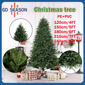 Christmas tree 4FT/5FT/6FT/7FT/8FT PE&PVC Pointed Tree Xmas Decor Artificial Green Xmas Tree