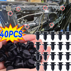 40PCS 8mm Plastic Fasteners Screws Universal Car Bumper Fender Rivets Car Fastener Push Pin Clips Auto Accessories