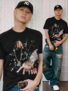 MEDM | Hardcore Street Style Print Relaxed Round Neck T-Shirt