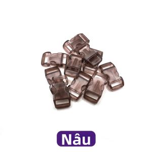 10-50 Chiếc Khóa Nhựa Trong Suốt Hình Chữ Nhật 3/8 Inch 10mm Dùng Cho Dây Dù Vòng Tay Vòng Cổ Mèo Tự Làm Chất Liệu ABS