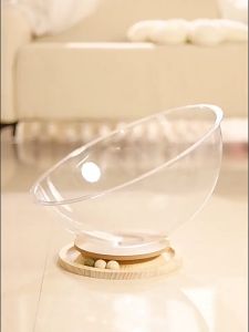 SKISOPGO 2 in 1 Space Capsule Cat Bed Cat Nest Bed with Track Balls Toy Detachable Wood Stand Pet Bed