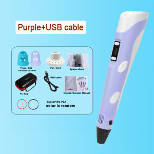 3D Printing Pen 9/50/100/200M PLA Filament LED Display With Travel PU Case DIY Drawing Pens Stimulate Creativity Kids Boys Toys