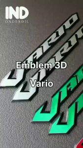 Emblem Logo Honda Vario 3D Timbul Muncul Satuan 1 Pc Biru Emas Silver Stiker