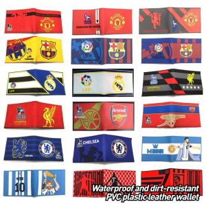 กระเป๋าสตางค์หนังพลาสติกพีวีซีกันน้ำและกันสิ่งสกปรกกระเป๋าสตางค์ลายเวิลด์คัพเมสซี่ของแท้ Madrid Manchester United ลิเวอร์พูลแบบสั้นกระเป๋าสตางค์ยางเชลซีคริสเตียนโรนัลโด