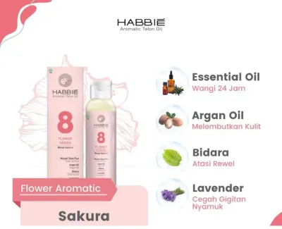 { TERLARIS }Minyak Telon Habbie 100 ml Aroma Sakura