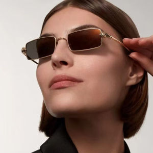 JN IMPRESSION New Leopard Head Small Square Frame Sunglasses UV Protection Retro Ladies Hip-hop Personality Sunglasses