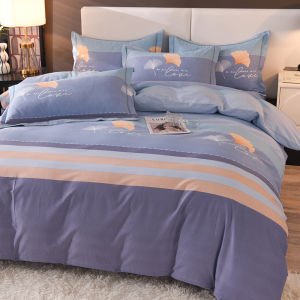 High-End Thickened Pure Cotton Four-Piece Set 100 Cotton Minimalist All Year Round Neutral Bed Sheets Quilt Cover Bedding Three-Piece Set 4