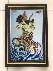 Hiasan Dinding Cetak Gambar Tokoh Pewayangan Raden Werkudara plus Bingkai uk:45cm x 65cm