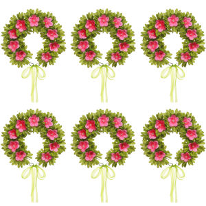Tropical Flower Wreath Crown Headpiece Set Floral Hair Pin Set Girls Beach Carnival Halloween Costume Gift