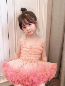 Váy Sinh Nhật Mùa Hè Cho Bé Gái Váy Lưới Tutu Phong Cách Công Chúa Váy Xếp Ly Ngọt Ngào Váy Không Tay Cho Bé Gái Mùa Hè