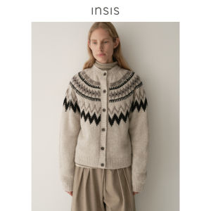 INSIS FEMME | Australian Merino Wool Nordic Vintage Fair Isle Knit Cardigan