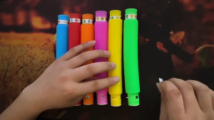 6pcs/12pcs LED Light Up Pop Tubes Sensory Toys Glow Sticks Learning Toys Party Stretch Toys for Kids Birthday Party