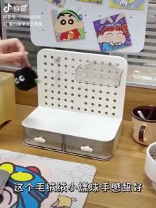 Multifunctional Desk Organizer with Pegboard – Storage Shelf with Drawers & Hooks for Office Home and Study Table Organization