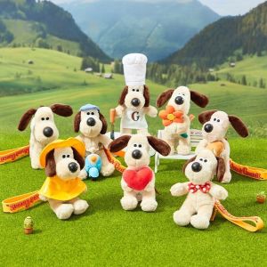 Soft Cuddly Gromit Doll Wallace Toys Cartoon Stuffed Dog Bag Pendant Key Chain Anime Cute Puppy Birthday Home Decor Xmas Gift