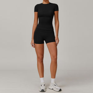 QYUED | Bộ Đồ Thể Thao Quần Legging Thấm Mồ Hôi Cao Cổ
