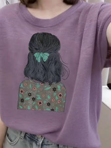 V.C.I | Purple Bamboo Cotton Ice Silk Short Sleeve Printed T-Shirt Summer 2026 New Design
