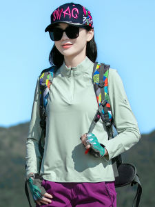 Áo Thun Nhanh Khô Ice Silk Dài Tay Cho Nữ Áo Thun Chạy Bộ Leo Núi Thoáng Khí Chống Tia UV Mùa Hè Đồ Thể Thao Ngoài Trời