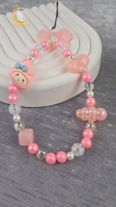 CLOUD RIBBON PREMIUM Lanyard Tali Gantungan Gelang Strap HP Phone Charm Handphone Device Kamera Handmade Macaron Candy Lanyard Full Warna Korean Style Estetik Bracelet Beads Hello Kitty Cinnamoroll Pompompurin Purin My Melody Kuromi Pochacco