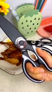 Gunting Besar Dapur Serbaguna Gunting Ikan Ayam Daging Stainless Steel Black Murah