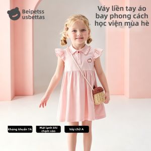 Usbettas | Đầm Công Chúa Polo Cho Bé Gái Màu Hồng Nhẹ