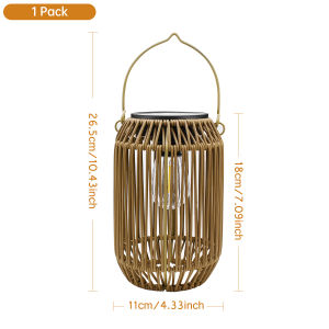 Solar Lantern Outdoor Solar Lanterns Waterproof for Outside Hanging Woven Lantern Boho Lamp Lights Decoration for Garden Yard