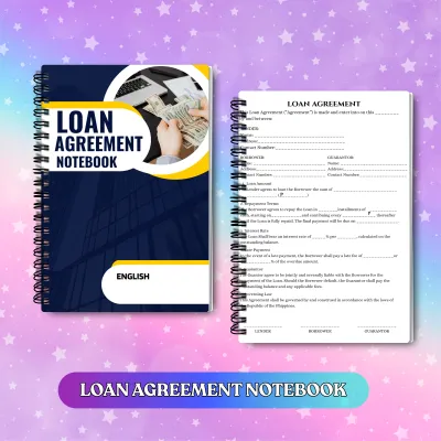 Loan Agreement Notebook English spiral-bound with loan agreement form | no back print | notebook size