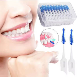 Interdental Silicone Brushes Dental Toothpicks 40/100 Units Oral Cleaning Tools with Thread for Teeth Cleaning