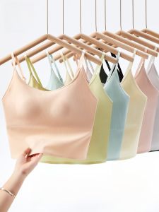 MiiOW | เสื้อชั้นในสายเดี่ยวทรงเข้ารูปสำหรับผู้หญิง ฤดูร้อน 2025 ดีไซน์ใหม่ พร้อมแผ่นเสริมหน้าอก ป้องกันการสัมผัสได้ ดีไซน์คอวี เซ็กซี่ ด้านหลังสวยงาม