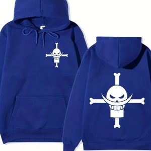 Bandai | Anime 1pcs White Beard Printed MenS Long Sleeve Hoodie