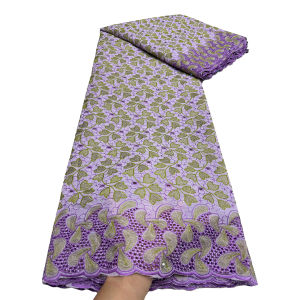 Vải Ren Cotton Châu Phi Chất Lượng Cao Thêu Voan Thụy Sĩ Dùng Cho Váy Cưới Đầm Dạ Hội Thân Thiện Với Môi Trường Rộng 120cm