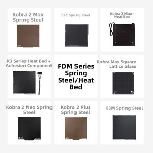 Springs Steel and Glass 3D Printer Heat Bed Round Square Easy Removable Texture Transfer Plate