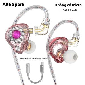 QKZ | Tai Nghe Có Dây QKZ AK6 Spark In-ear HIFI Chất Lượng Cao Đa Năng Dùng Cho Phát Trực Tiếp Phát Sóng Điện Thoại Di Động Tích Hợp Khử Tiếng Ồn Chủ Động & Micro.