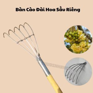 Dụng Cụ Cào Đài Hoa Sầu Riêng | Thép không gỉ cán gỗ | Cào đài hoa sầu riêng | Ngoài trời sân vườn làm vườn