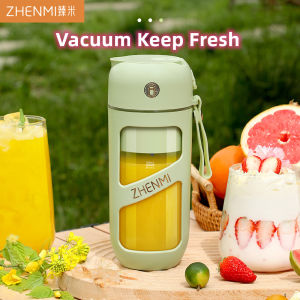 เครื่องปั่นน้ำผลไม้สุญญากาศ ZHENMI J9A 380ml | 18000 รอบ/นาที พกพาไร้สาย | แบตในตัว ชาร์จUSB | วัสดุปลอดภัย 10 ใบมีด | สำหรับออกกำลังกาย เที่ยว (สีเขียว/ขาว)