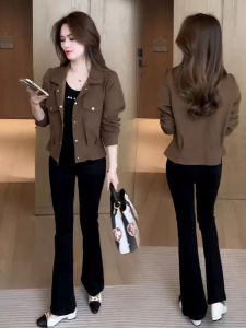Short Fashionable Autumn Outerwear Versatile Womens Top Stylish Compact Size 2025 New Arrival Elegant Spring Autumn Wear