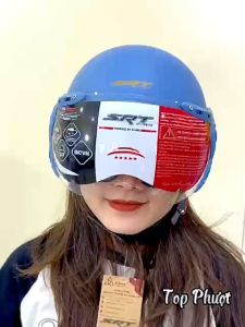 Mũ bảo hiểm nửa đầu có kính lửng chắn gió bảo hành 12 tháng - SRT A12