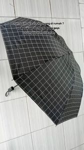 Payung Lipat Portable Motif Kotak - Payung Motif Kotak Dapat Dilipat Simpel Payung Foldable