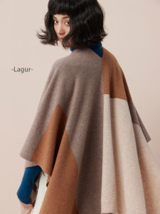 Luxury Womens Wool Cashmere Blend Knitted Cowl Neck Wrap Shoulder Drape Outerwear Autumn Winter Fashionable Casual Scarf