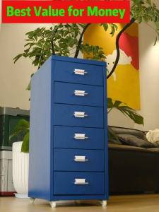 Metal Drawer Cabinet With Lock 3/5/6L Steel Office File Storage Cabinet with Wheels for Home&Office