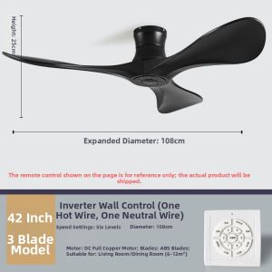 HUANGJIANG | Powerful Remote Inverter Ceiling Fan for Dining Room and Living Room