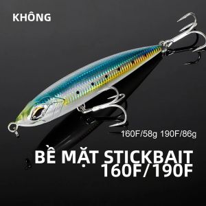 Noeby Bút Chì Lớn Stickbait Mồi Câu Cá 16Cm/58G 19Cm/86G Nổi Trolling Bề Mặt Mồi Nhân Tạo Cho GT Biển Thuyền Câu Cá