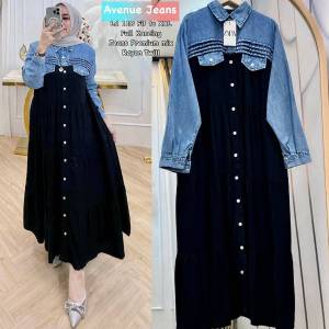 avenue jeans/dress muslim/gamis muslim/dress kekinian/dress cantik